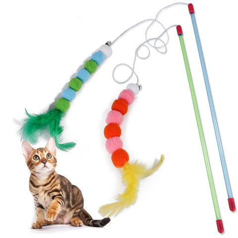 New Funny Cat Stick Feather Toys